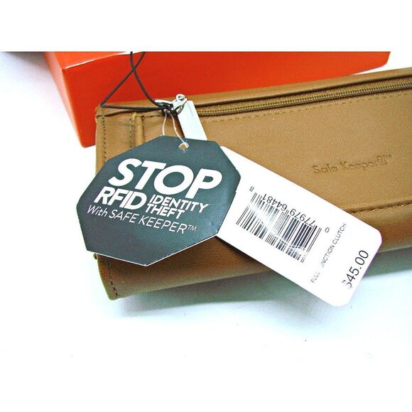 Kim Rogers Full Functional Clutch Wallet With Safe Keeper Liner RFID Cognac NIB - Picture 10 of 11